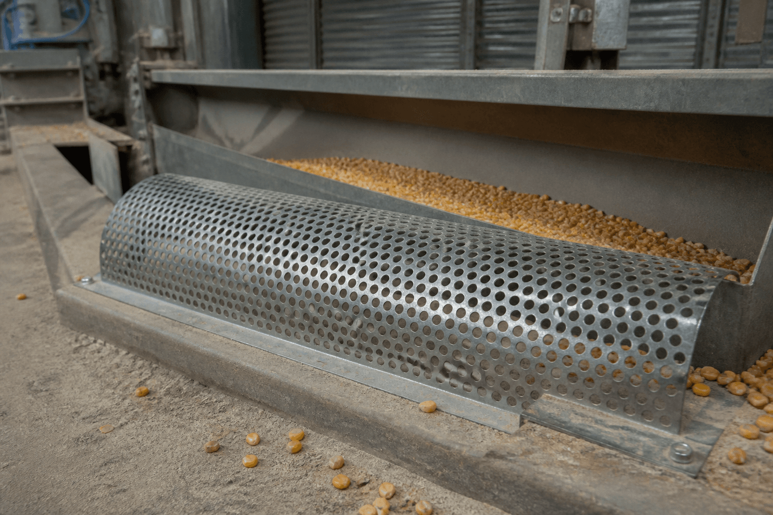 Corn Storage Ventilation Mesh in a realistic industrial setting