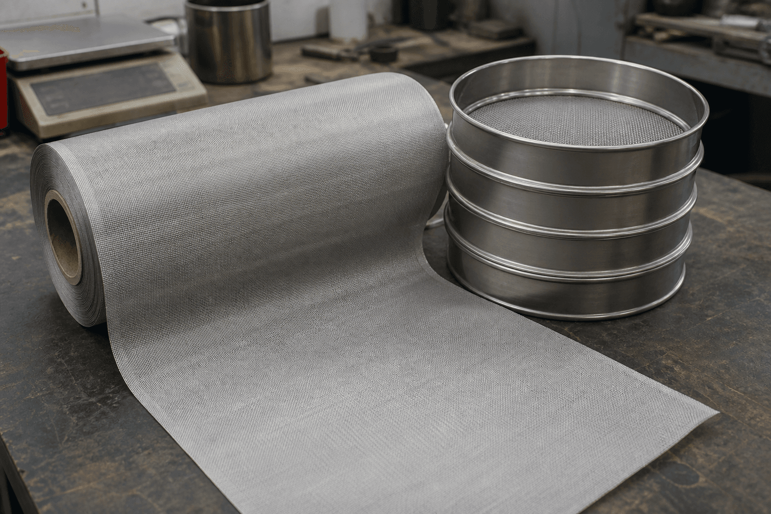 Industrial Filter Cloth and Test Sieves in a realistic industrial setting