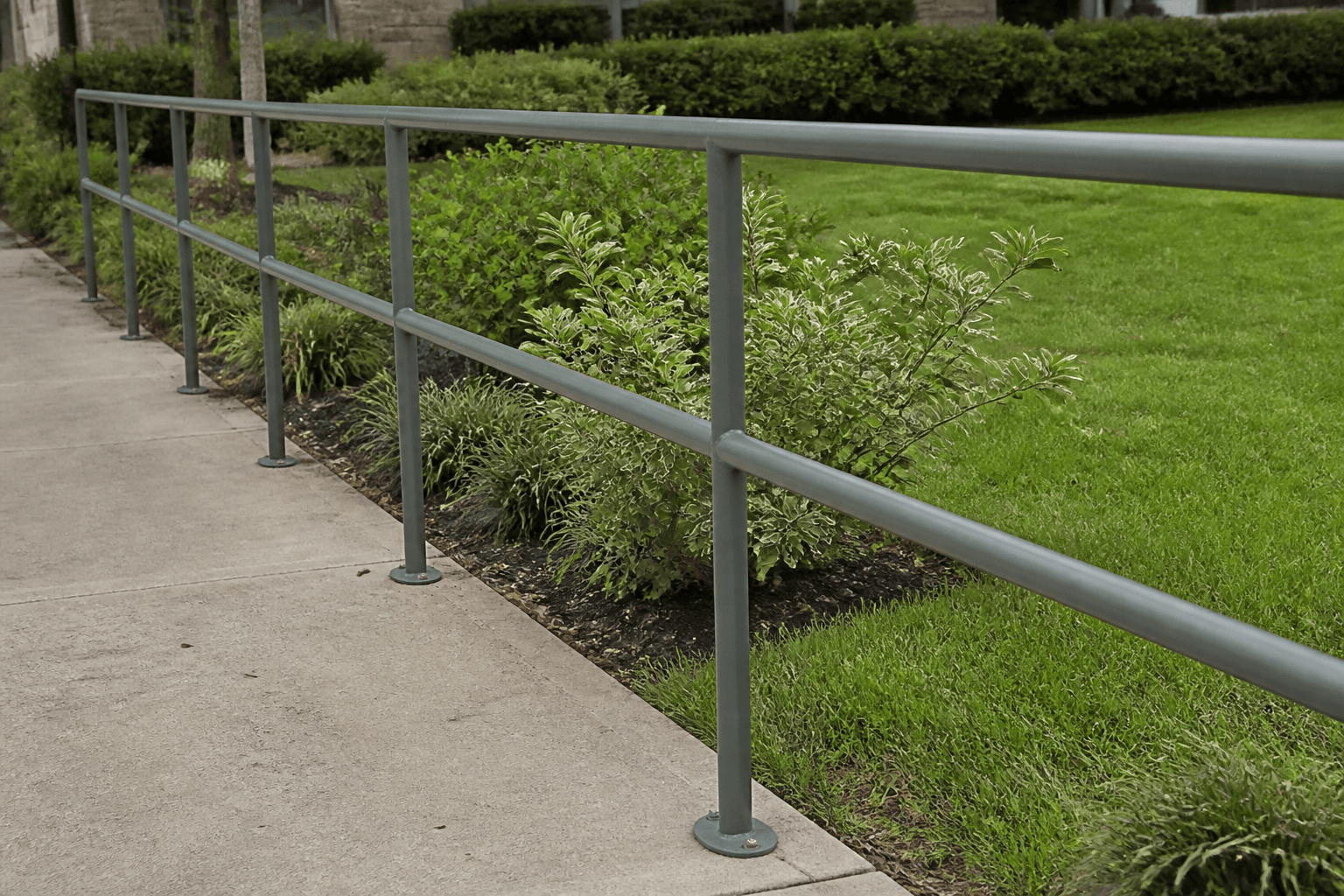 PVC-Coated Steel Railing in a realistic industrial setting