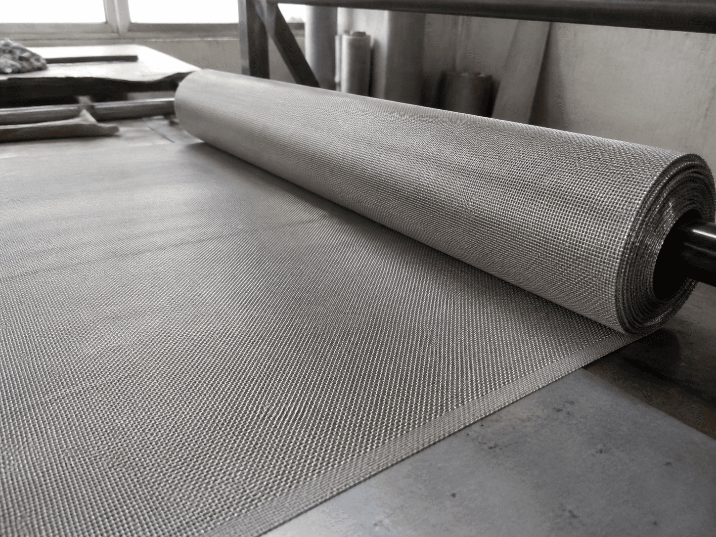 Stainless Steel Woven Wire Mesh in a realistic industrial setting