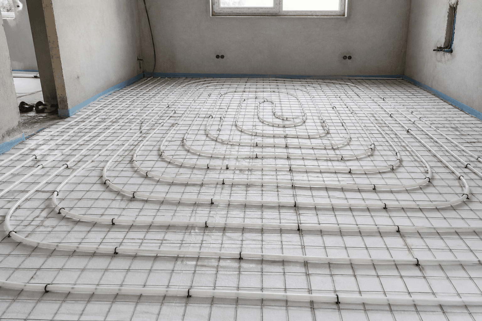 Underfloor Heating Welded Wire Mesh in a realistic industrial setting