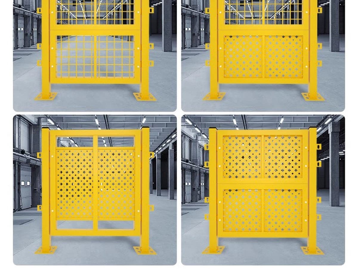 Industrial mesh enclosure in a workshop