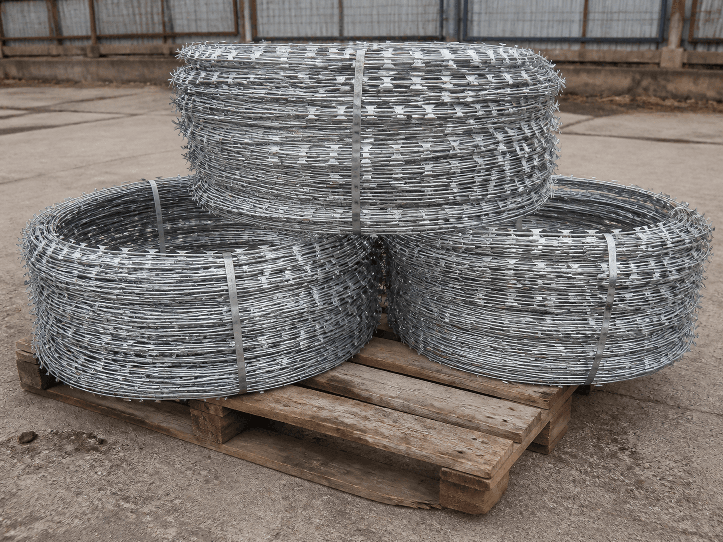 Concertina Razor Wire in a realistic industrial setting